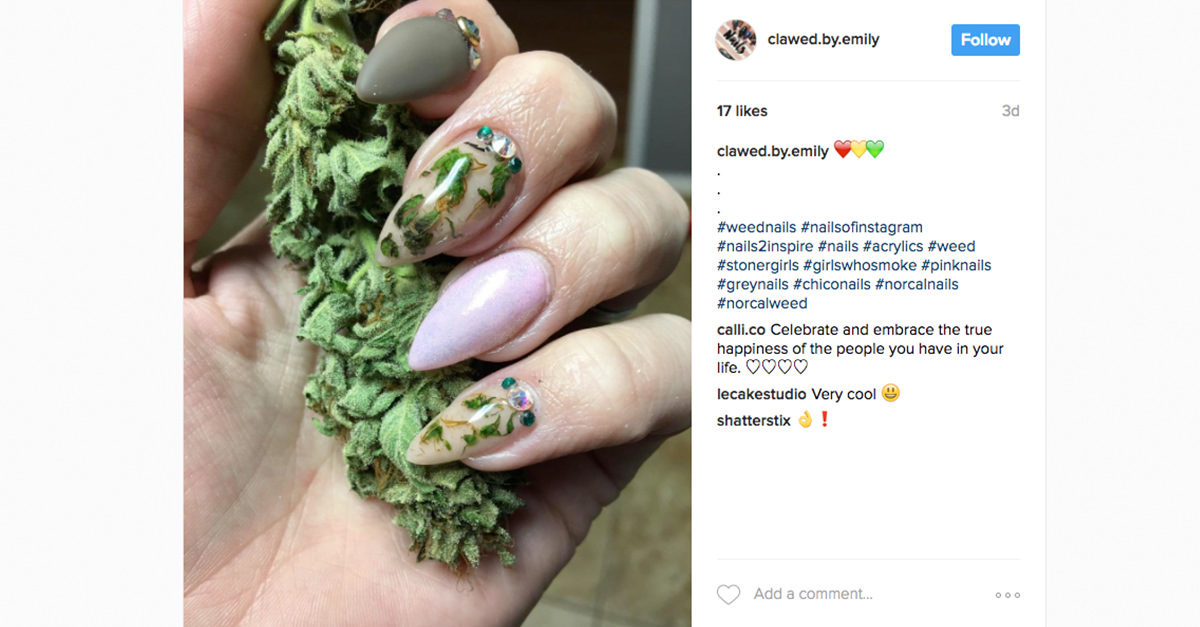 Weed nails with bud